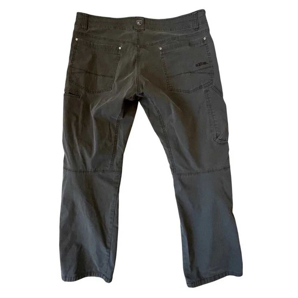 Kuhl Rydr Mens Pants 38x30 Charcoal Grey Vintage Patina Dye Hiking Work Cargo